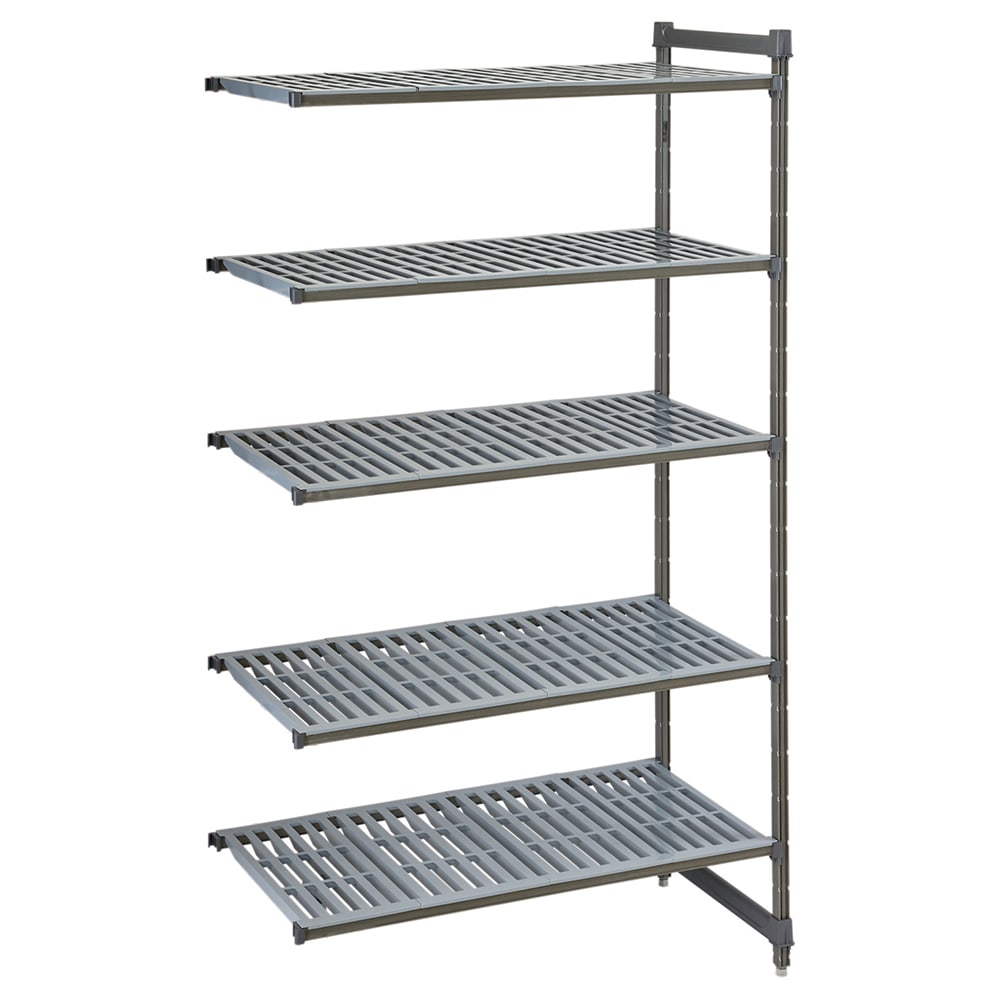 Cambro CBA186064V5580 60" NSF 5-Tier Polymer Shelf Kit - Camshelving® Basics Plus, 18"W, 64"H