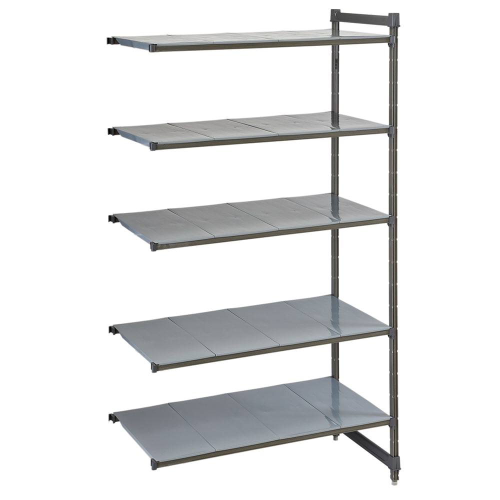 Cambro CBA244284S5580 42" NSF 5-Tier Polymer Shelf Kit - Camshelving® Basics Plus, 24"W, 84"H