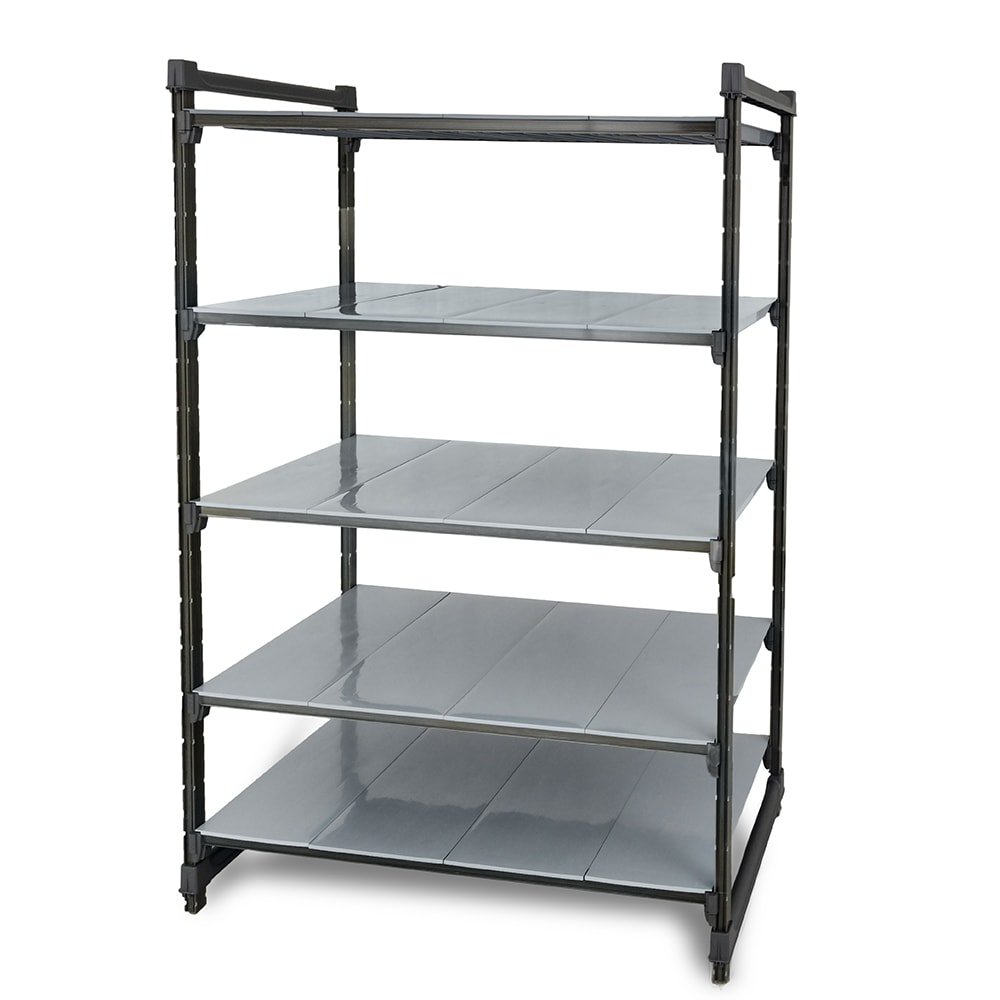 Cambro CBU183084S5580 30" NSF 5-Tier Polymer Shelf Kit - Camshelving® Basics Plus, 18"W, 84"H