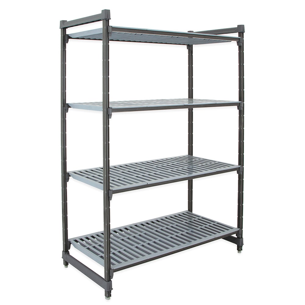 Cambro CBU243664V4580 36" NSF 4-Tier Polymer Shelf Kit - Camshelving® Basics Plus, 24"W, 64"H
