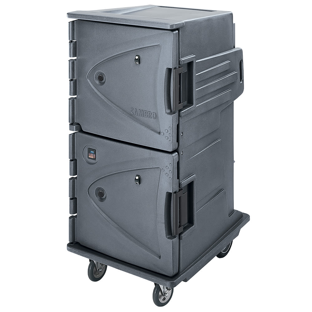 Cambro CMBH1826TBF191 Camtherm Hot Cart - Thermometer, Vented, Granite Gray 125v