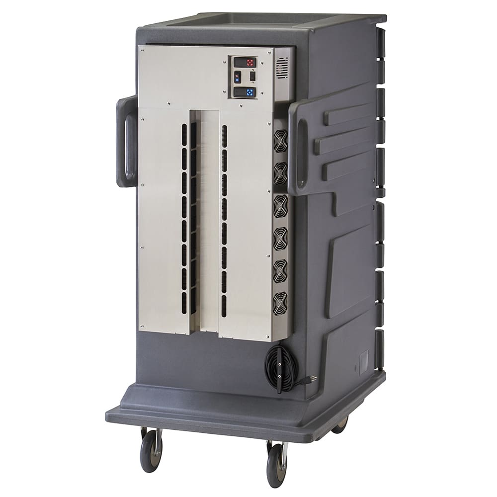 Cambro CMBHC1826TSF191 Camtherm Hot/Cold Cart - Thermometer, 6" Casters, Granite Gray 125v