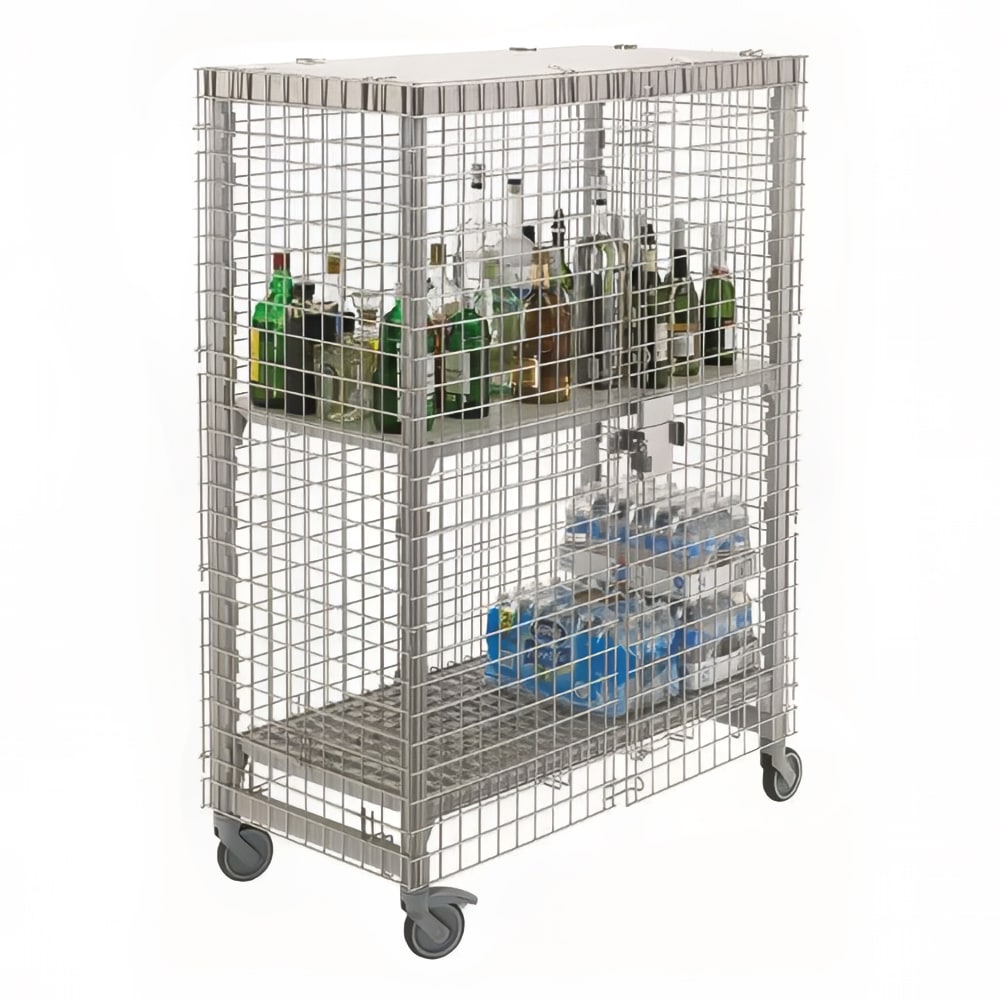 Cambro CPFWSC244860000 50 1/4" Camshelving® Premium Security Cage Module - 26 3/4"W, Stainless Steel