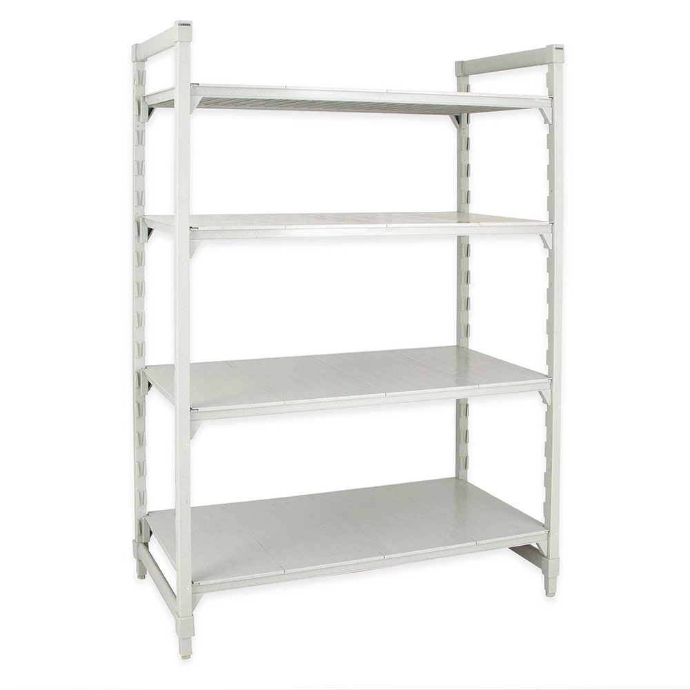 Cambro CPU182472S4480 24" NSF 4-Tier Polymer Shelf Kit - Camshelving® Premium, 18"W, 72"H