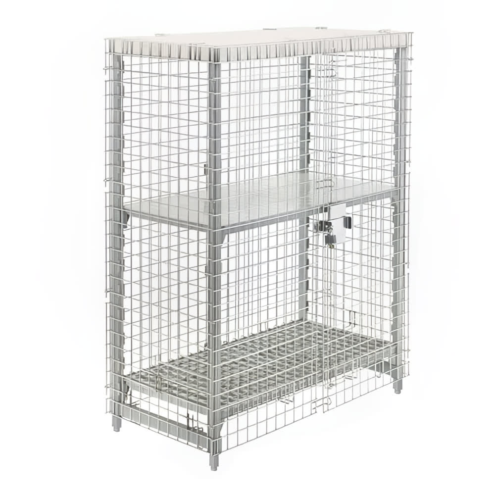 Cambro CPU244864SUPKG 50 1/4" Camshelving® Premium Stationary Security Cage - 26 3/4"W, Stainless Steel