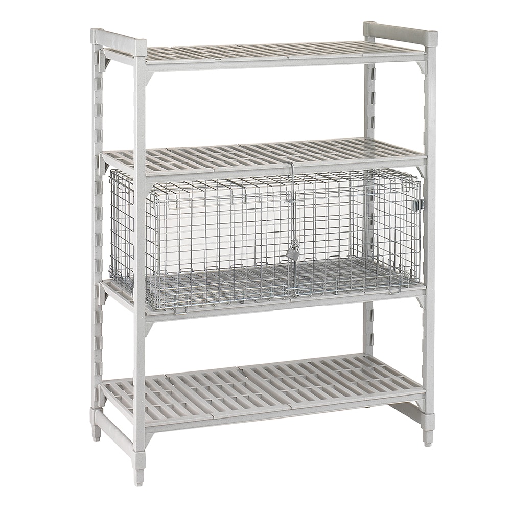 Cambro CSSC244818000 42 1/2" Camshelving® Premium Security Cage Module - 25 1/4"W, Stainless Steel