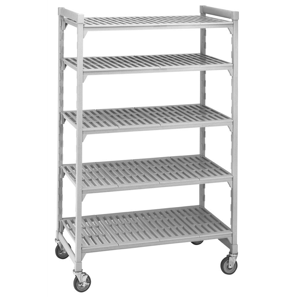 Cambro CPMU244875V5480 48" NSF 5-Tier Polymer Shelf Kit - Camshelving® Premium, Mobile, 24"W, 75"H