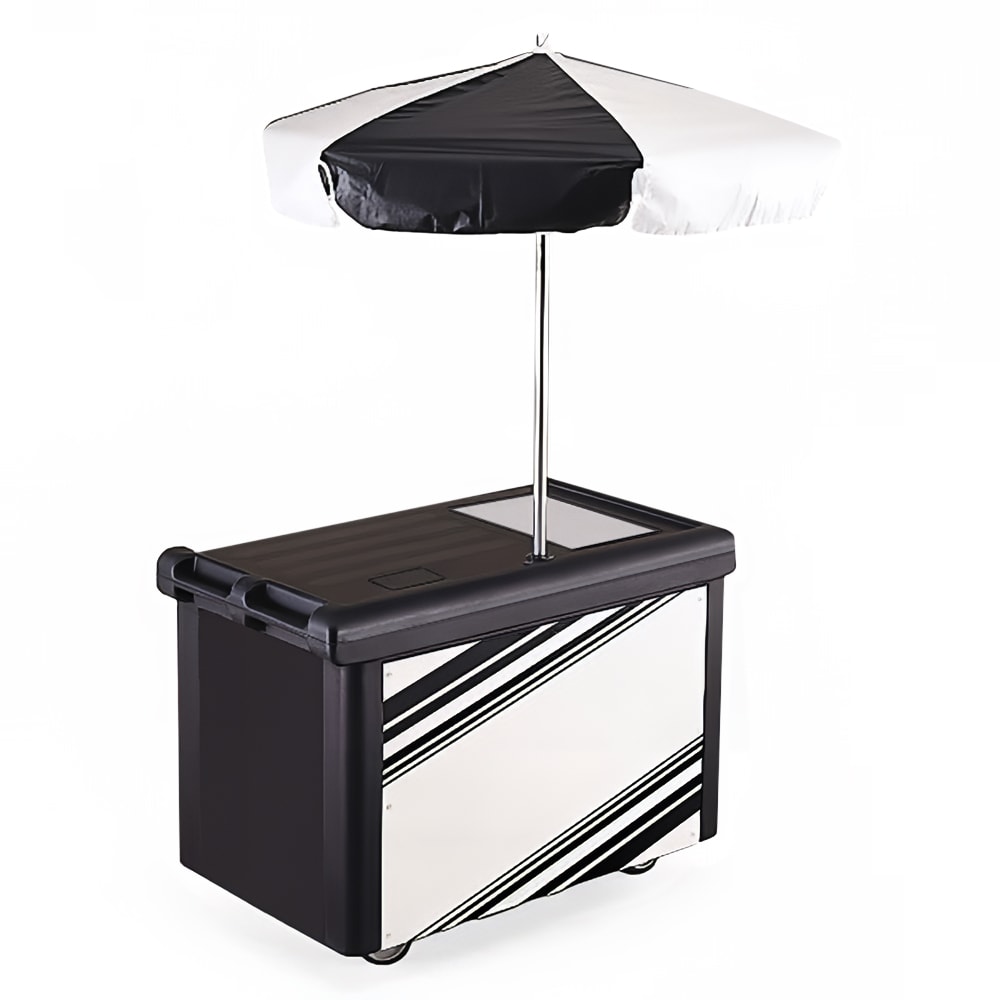Cambro CVC55-110 Food Cart w/ Cover & Cutting Board, 55 3/16"L x 31 1/4"W x 93 1/2"H, Black