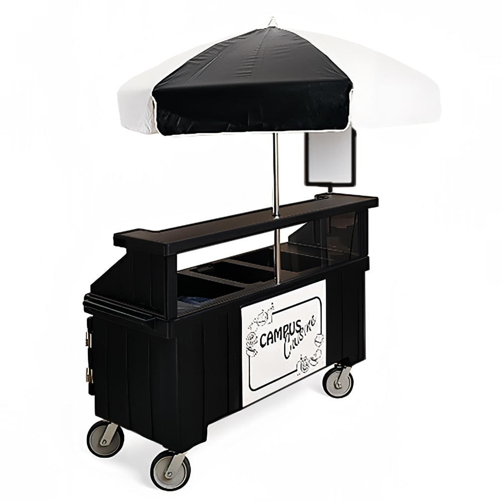 Cambro CVC72-110 Food Cart w/ Cover & Cutting Board, 74 1/2"L x 31 3/4"W x 94"H, Black