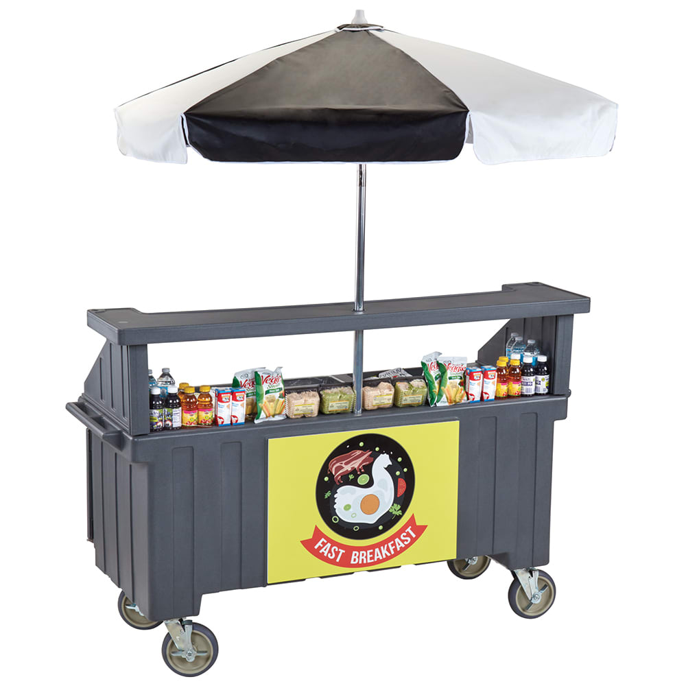 Cambro CVC72191 Food Cart w/ Cover & Cutting Board, 74 1/2"L x 31 3/4"W x 94"H, Gray