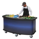 Cambro CVC75BW10 75"W Open Well Vending Cart w/ Umbrella Hole - Polyethylene, Blue thumbnail 5