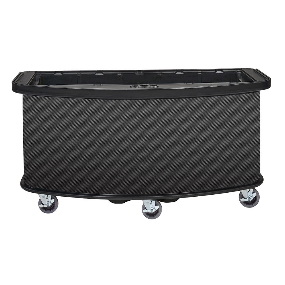 Cambro CVC75BW13 75"W Open Well Vending Cart w/ Umbrella Hole - Polyethylene, Carbon Fiber