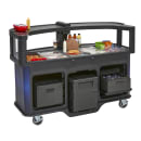 Cambro CVC75W10 75"W Open Well Vending Cart w/ Safety Barrier & Umbrella Hole - Polyethylene, Blue thumbnail 3