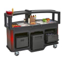 Cambro CVC75W11 75"W Open Well Vending Cart w/ Safety Barrier & Umbrella Hole - Polyethylene, Red thumbnail 3