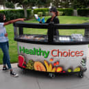 Cambro CVC75W14 75"W Open Well Vending Cart w/ Safety Barrier & Umbrella Hole - Polyethylene, Healthy Choices" Wrap thumbnail 8