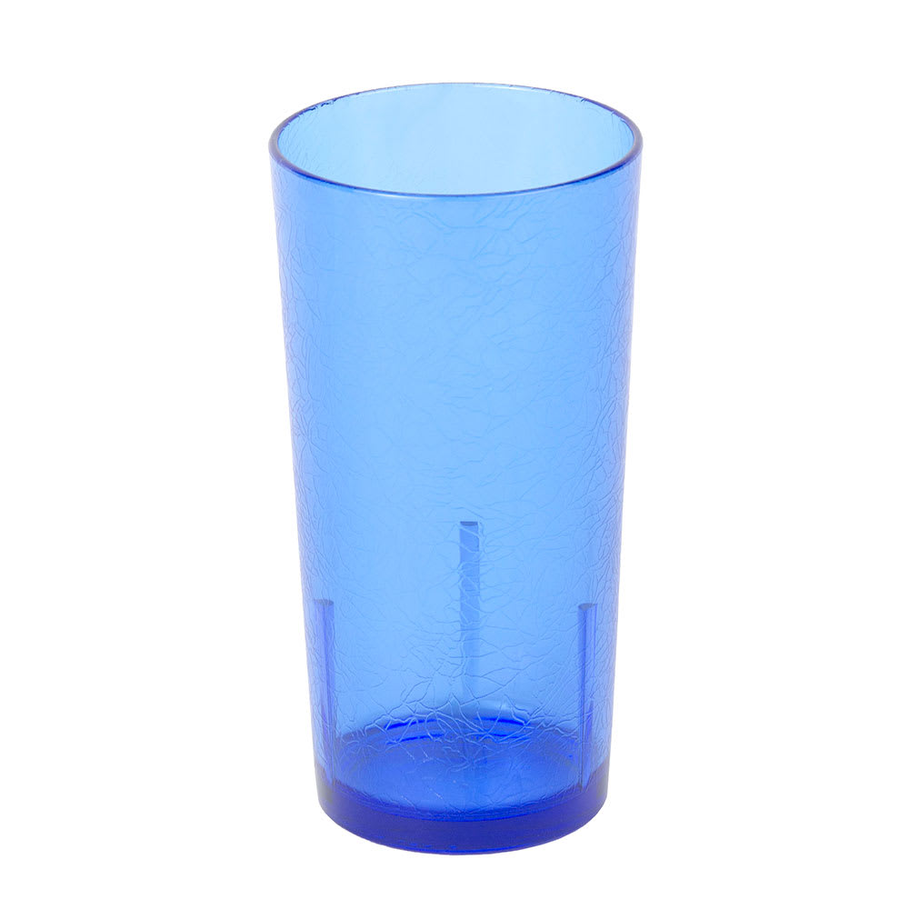 Cambro D24608 24 oz Sapphire Blue Crackled Plastic Tumbler