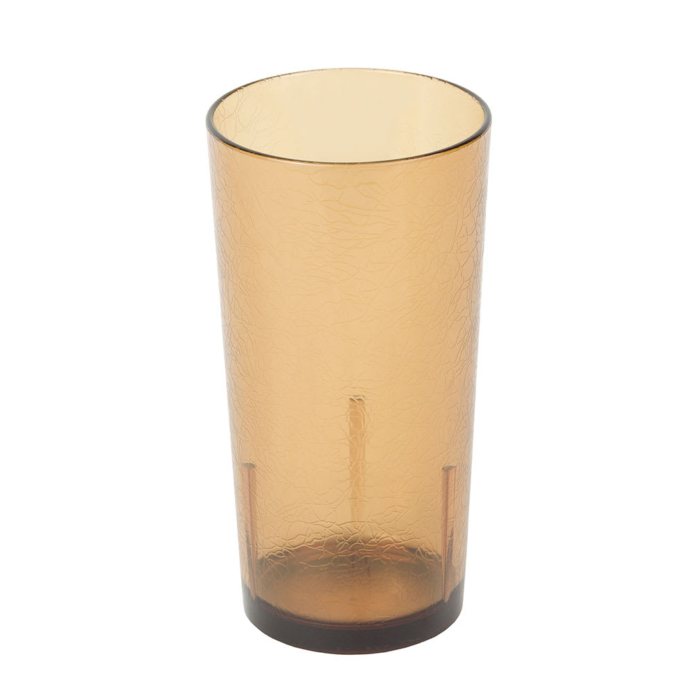 Cambro D24609 24 oz Light Amber Crackled Plastic Tumbler