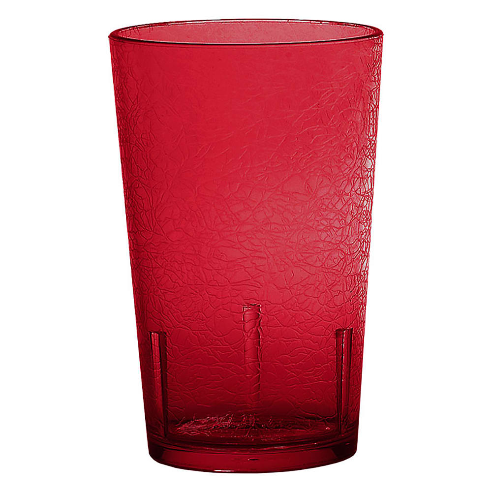 Cambro D8156 8 oz Ruby Red Crackled Plastic Tumbler