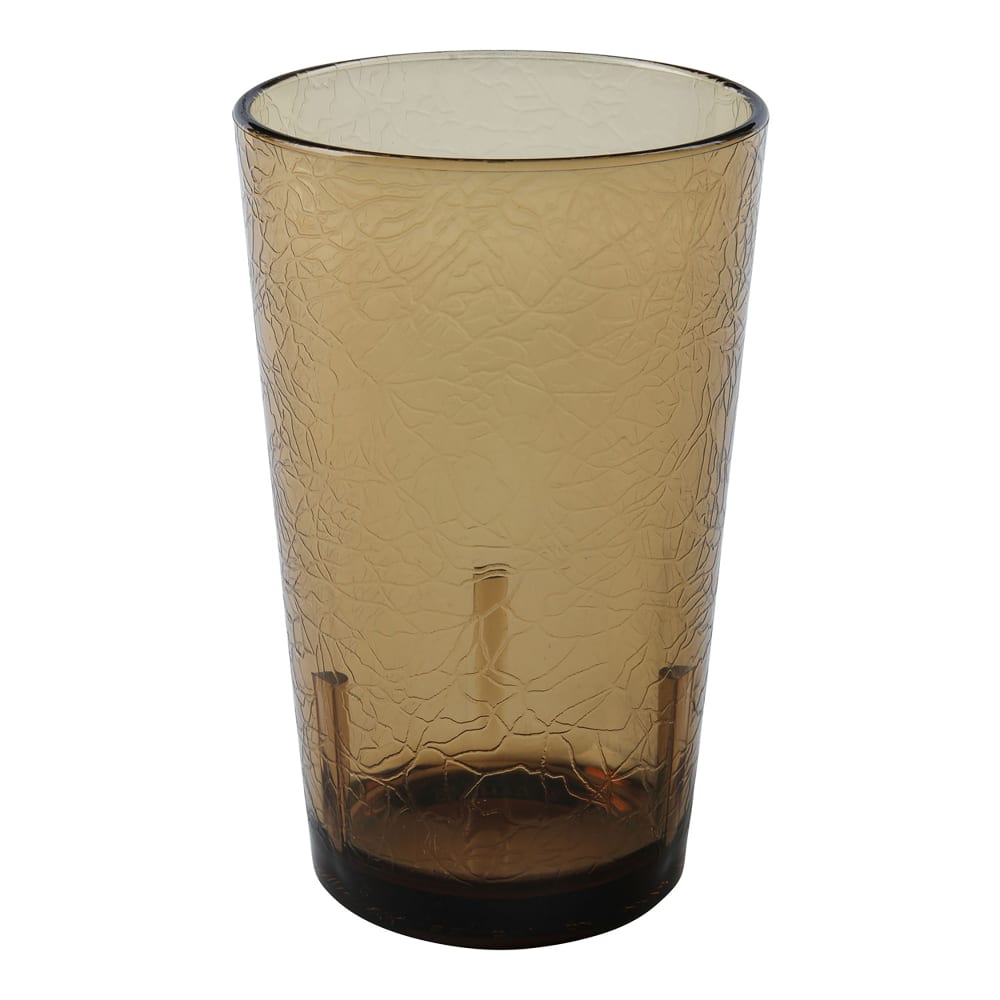 Cambro D8609 8 oz Light Amber Crackled Plastic Tumbler