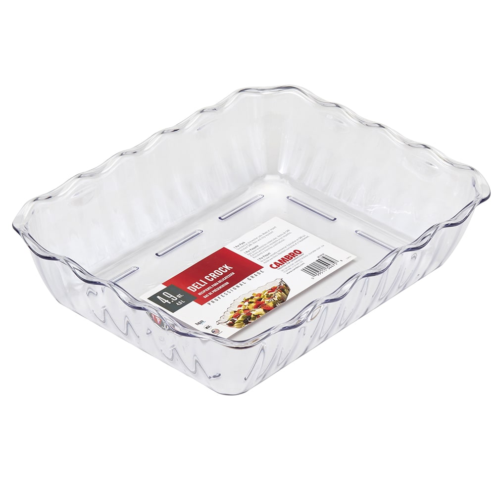 Cambro DC10152 4 9/10 qt Rectangular Deli Crock - Clear