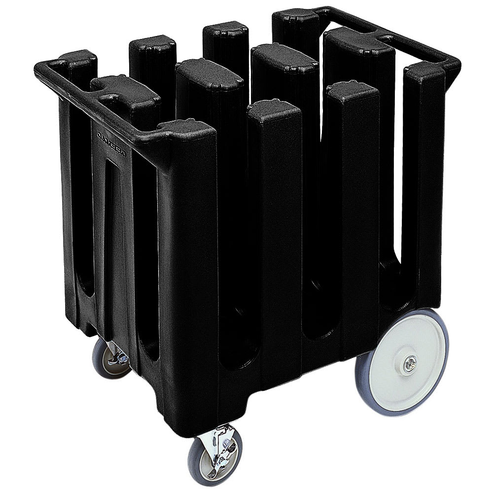 Cambro DC700110 23 1/2" Mobile Dish Caddy w/ (6) Columns - Plastic, Black