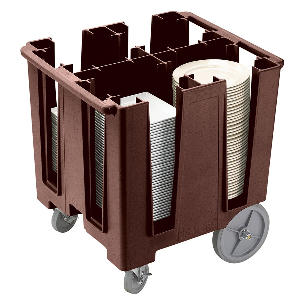 Cambro DCS1125131 30 1/2" Mobile Dish Caddy w/ (4) Columns - Plastic, Dark Brown