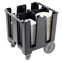 Cambro DCS1125131 30 1/2" Mobile Dish Caddy w/ (4) Columns - Plastic, Dark Brown thumbnail 3