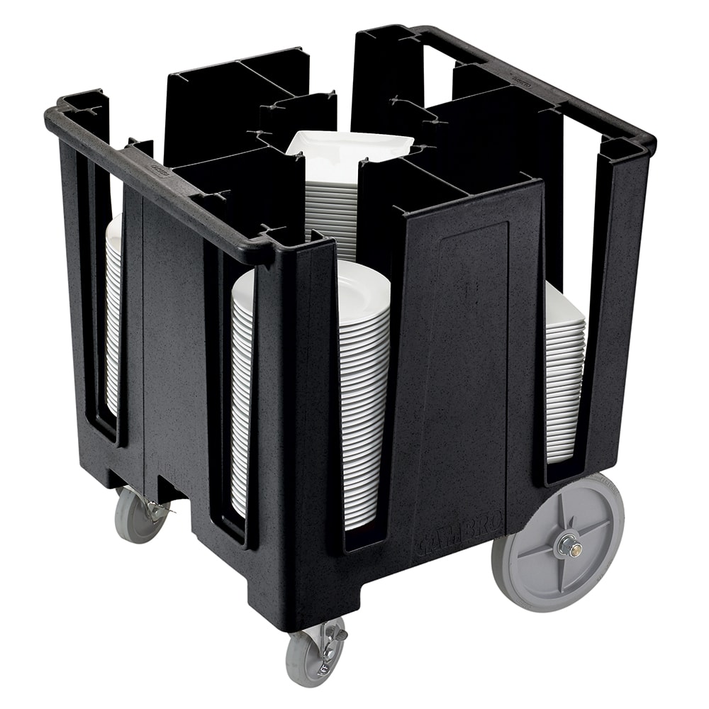 Cambro DCS950110 30 1/2" Mobile Dish Caddy w/ (5) Columns - Plastic, Black