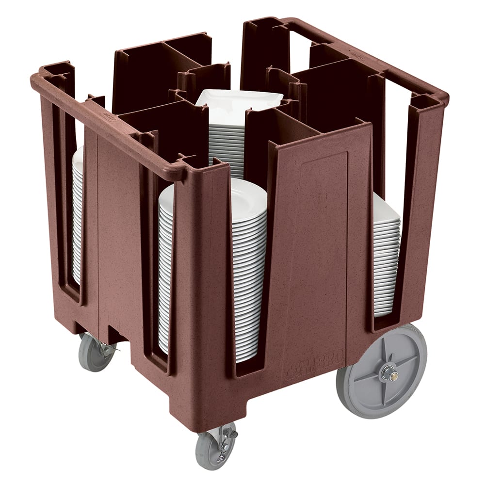 Cambro DCS950131 30 1/2" Mobile Dish Caddy w/ (5) Columns - Plastic, Dark Brown