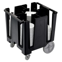 Cambro DCS950480 30 1/2" Mobile Dish Caddy w/ (5) Columns - Plastic, Speckled Gray thumbnail 4