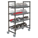 Cambro EMU244878PDPKG 4 Level Mobile Angled Drying Rack for Kitchenware, Speckled Gray thumbnail 3
