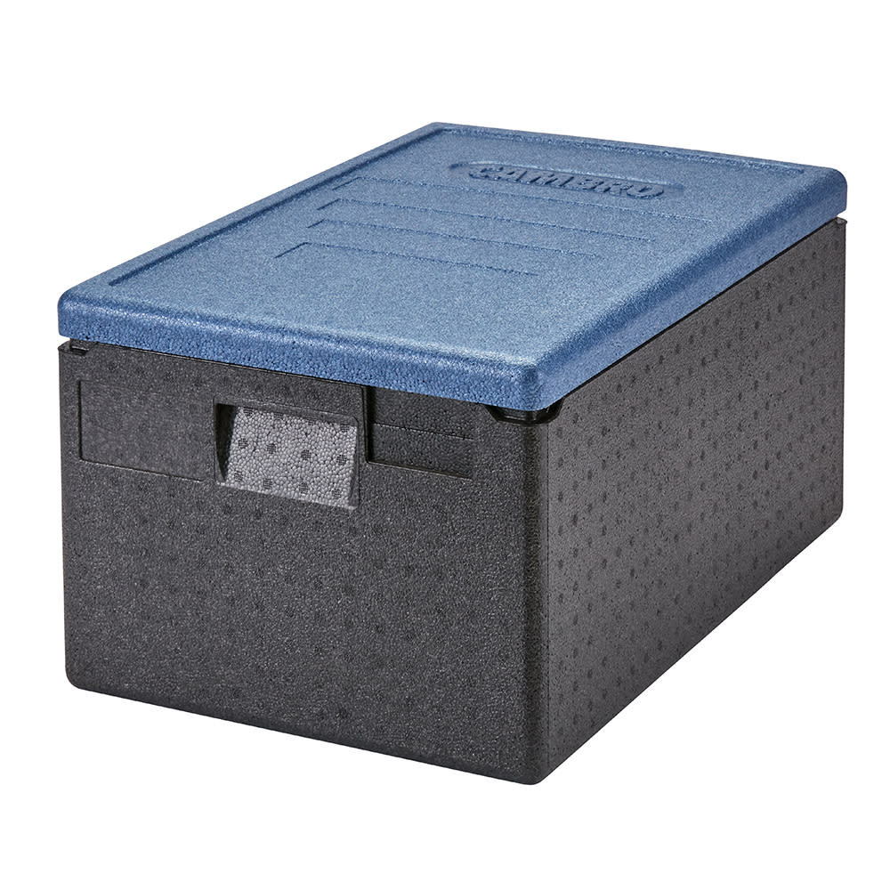 Cambro EPP180CLSW362 GoBox™ Insulated Food Carrier - 48 3/5 qt w/ (1) Pan Capacity, Black w/ Blue Lid