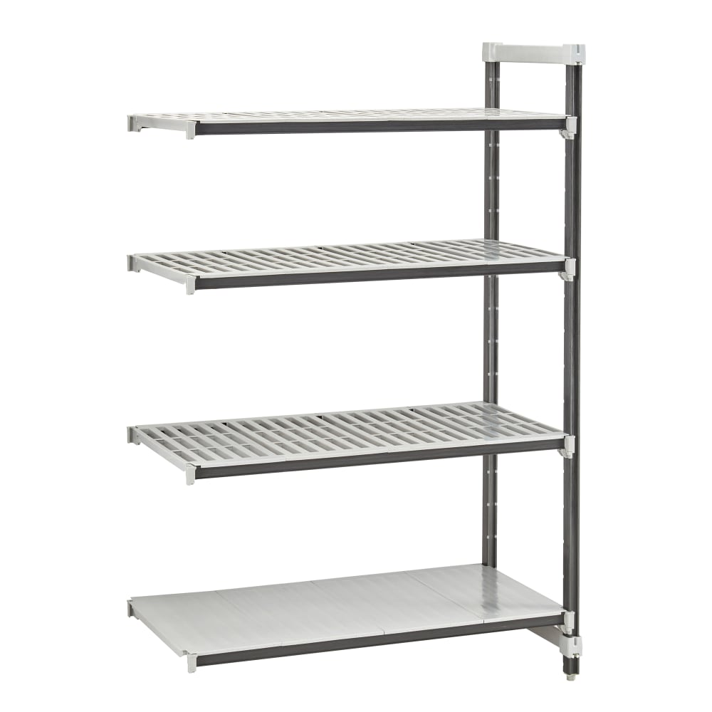 Cambro EXA182472VS4480 24" NSF 4-Tier Polymer Shelf Kit - Camshelving® Elements XTRA, 18"W, 72"H