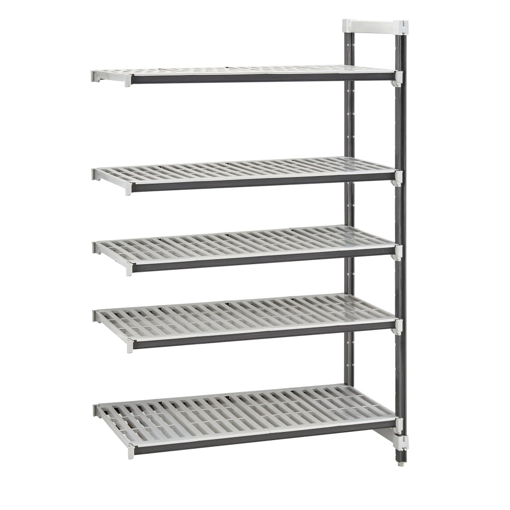 Cambro EXA184284V5480 42" NSF 5-Tier Polymer Shelf Kit - Camshelving® Elements XTRA, 18"W, 84"H