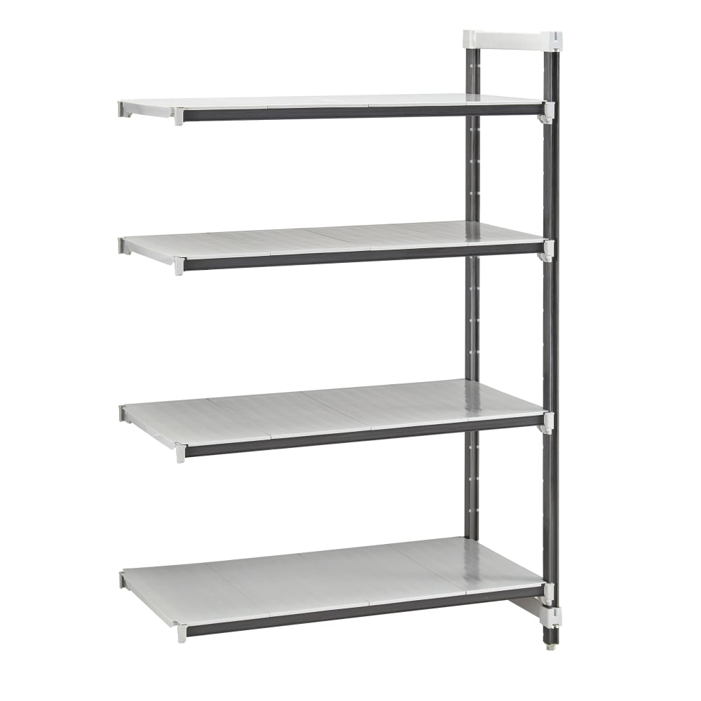 Cambro EXA184872S4480 48" NSF 4-Tier Polymer Shelf Kit - Camshelving® Elements XTRA, 18"W, 72"H