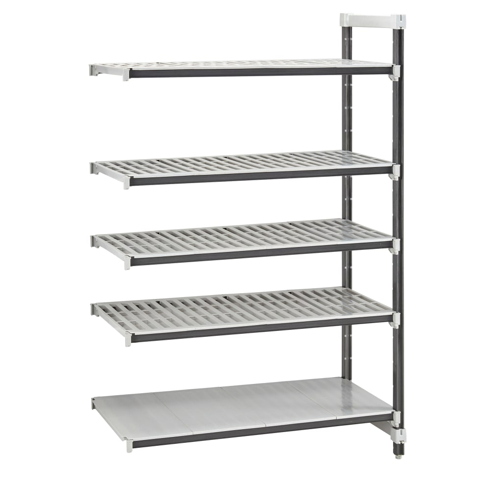 Cambro EXA243084S5480 30" NSF 5-Tier Polymer Shelf Kit - Camshelving® Elements XTRA, 24"W, 84"H