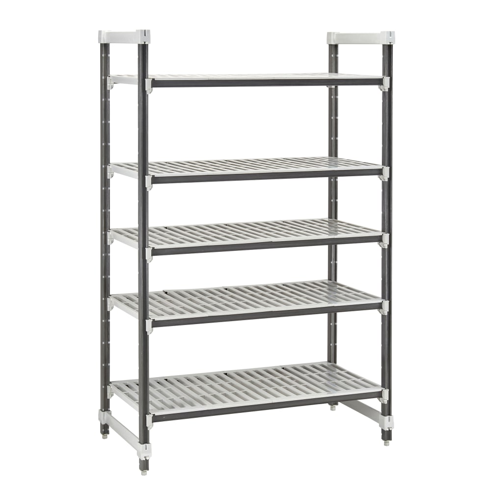 Cambro EXU182464V5480 24" NSF 5-Tier Polymer Shelf Kit - Camshelving® Elements XTRA, 18"W, 64"H