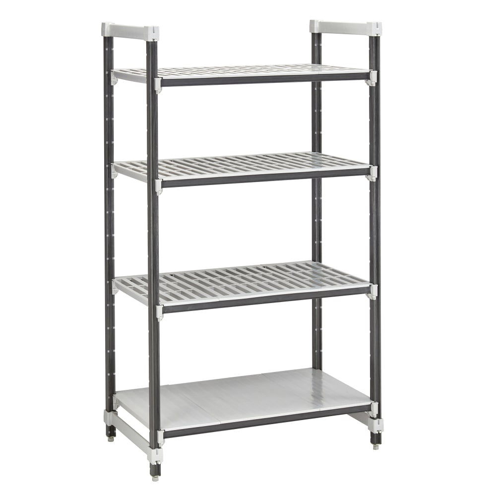 Cambro EXU182464VS4480 24" NSF 4-Tier Polymer Shelf Kit - Camshelving® Elements XTRA, 18"W, 64"H