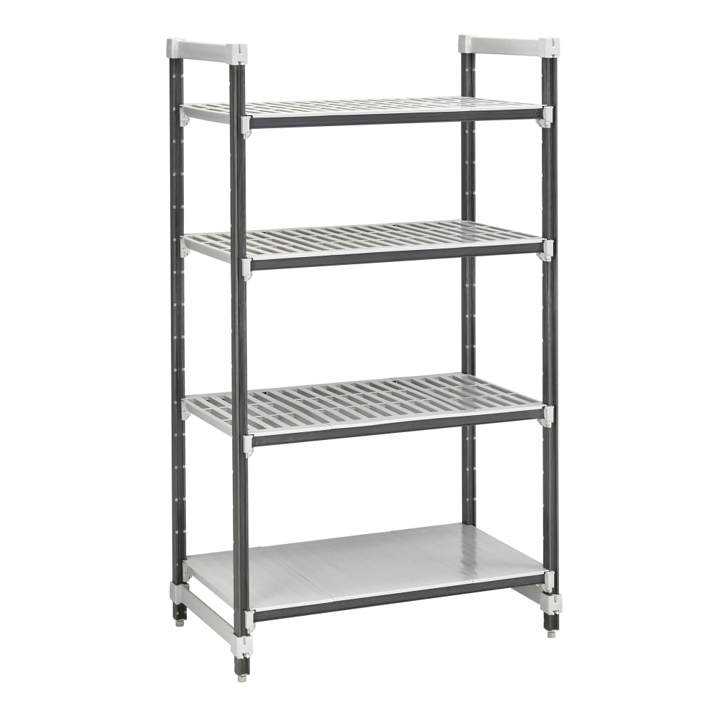 Cambro EXU182472VS4480 24" NSF 4-Tier Polymer Shelf Kit - Camshelving® Elements XTRA, 18"W, 72"H