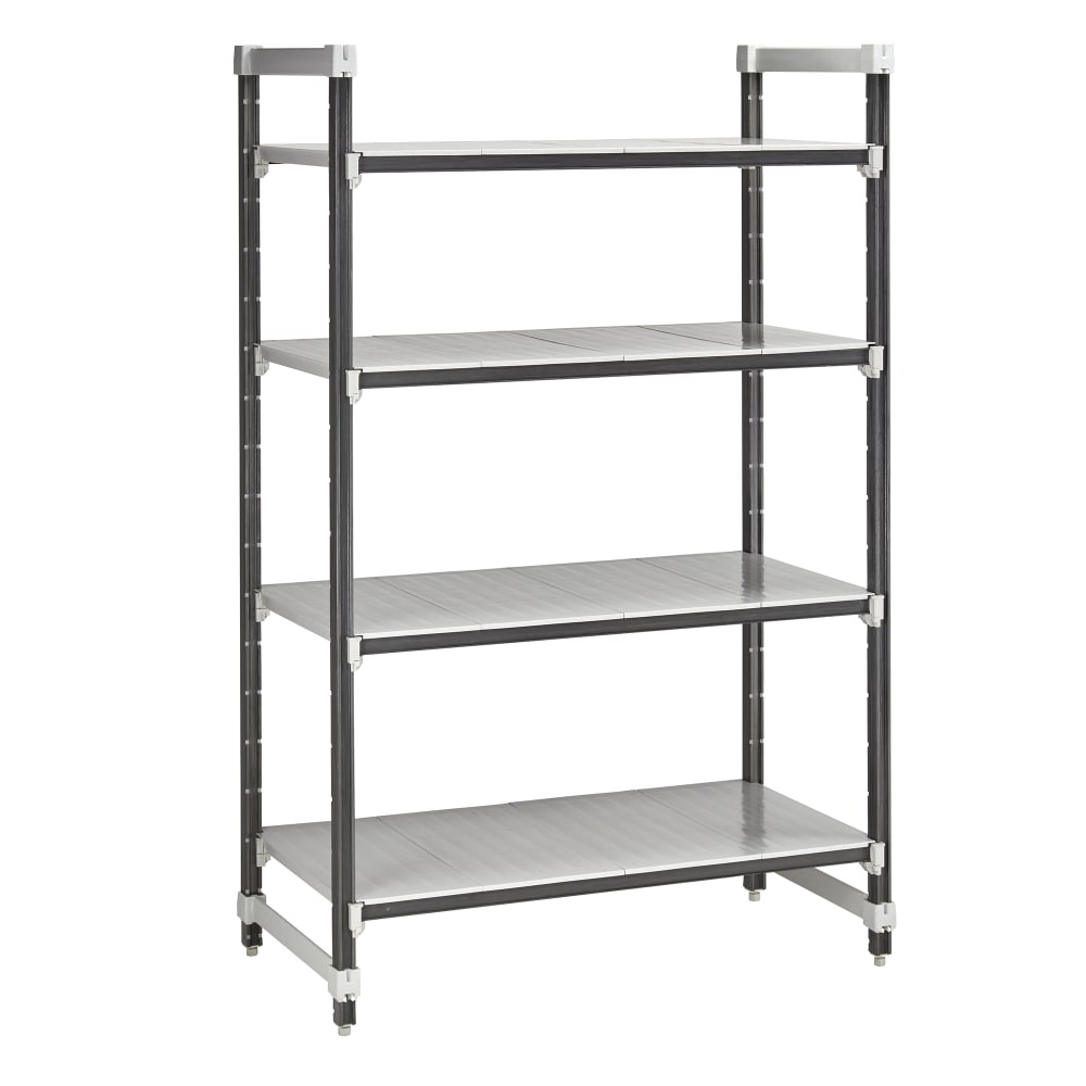 Cambro EXU182484S4480 24" NSF 4-Tier Polymer Shelf Kit - Camshelving® Elements XTRA, 18"W, 84"H