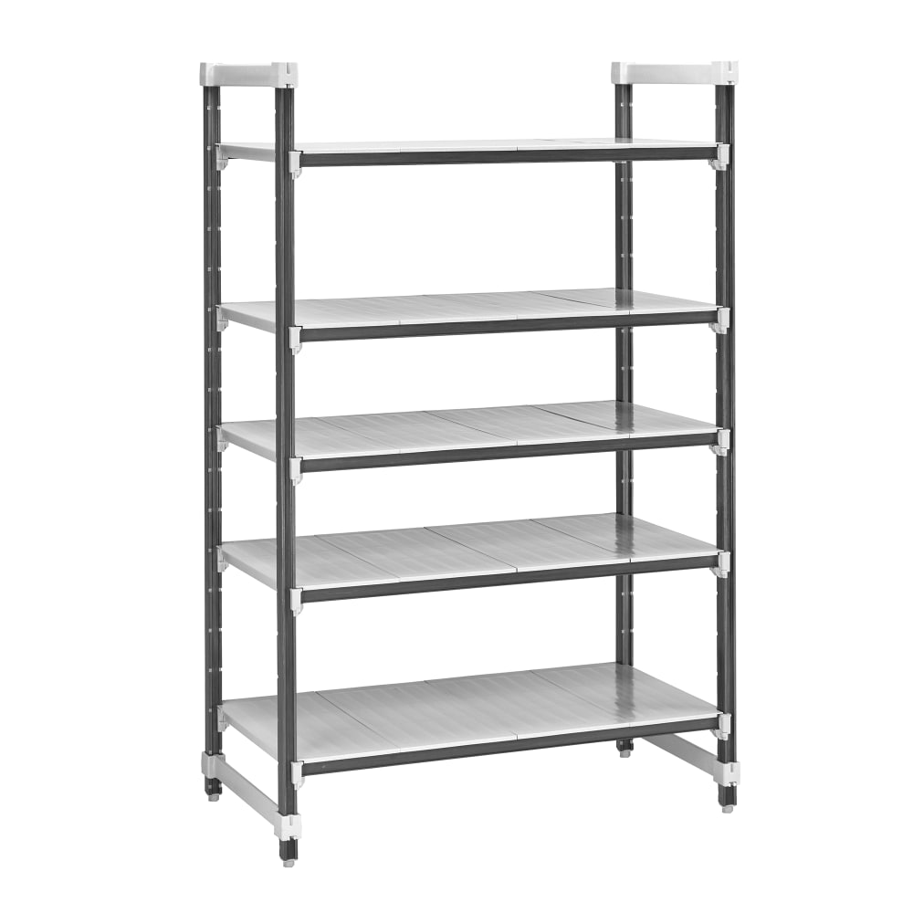 Cambro EXU182484S5480 24" NSF 5-Tier Polymer Shelf Kit - Camshelving® Elements XTRA, 18"W, 84"H