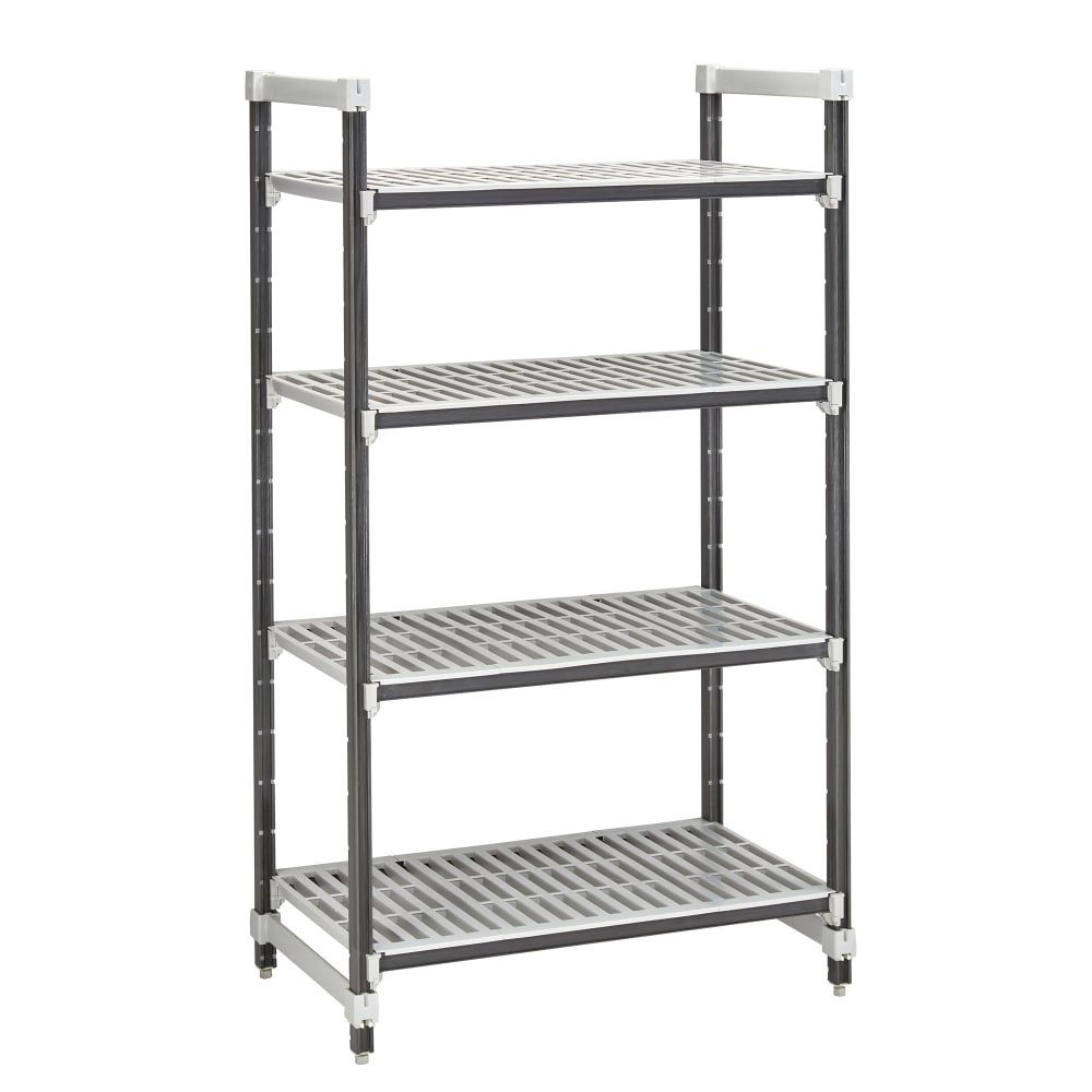 Cambro EXU182484V4480 24" NSF 4-Tier Polymer Shelf Kit - Camshelving® Elements XTRA, 18"W, 84"H