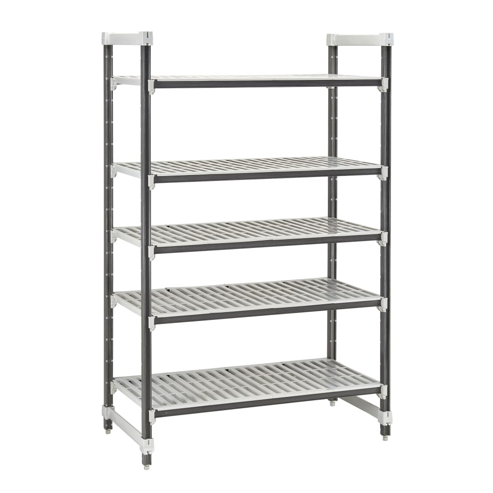 Cambro EXU182484V5480 24" NSF 5-Tier Polymer Shelf Kit - Camshelving® Elements XTRA, 18"W, 84"H