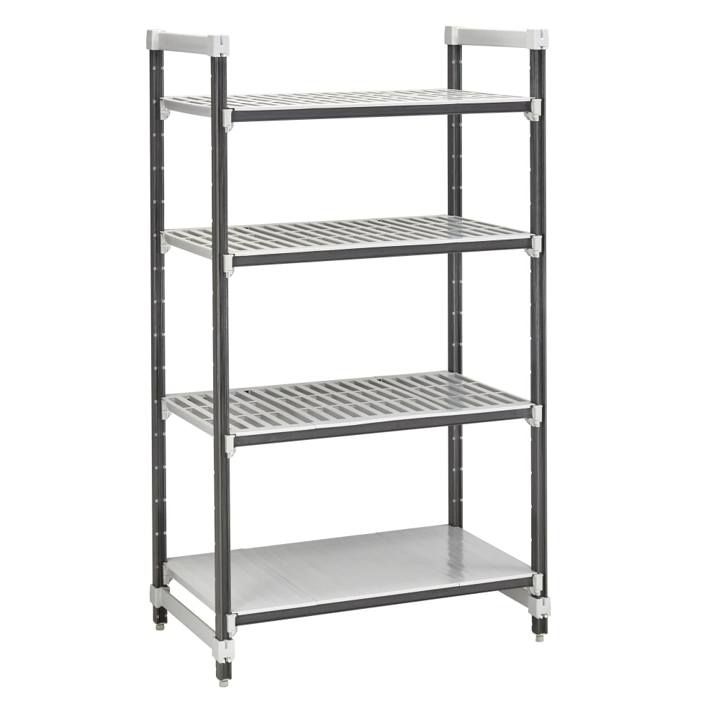Cambro EXU182484VS4480 24" NSF 4-Tier Polymer Shelf Kit - Camshelving® Elements XTRA, 18"W, 84"H