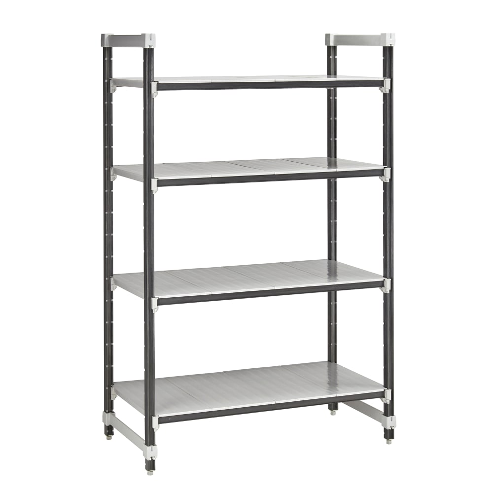 Cambro EXU183072S4480 30" NSF 4-Tier Polymer Shelf Kit - Camshelving® Elements XTRA, 18"W, 72"H