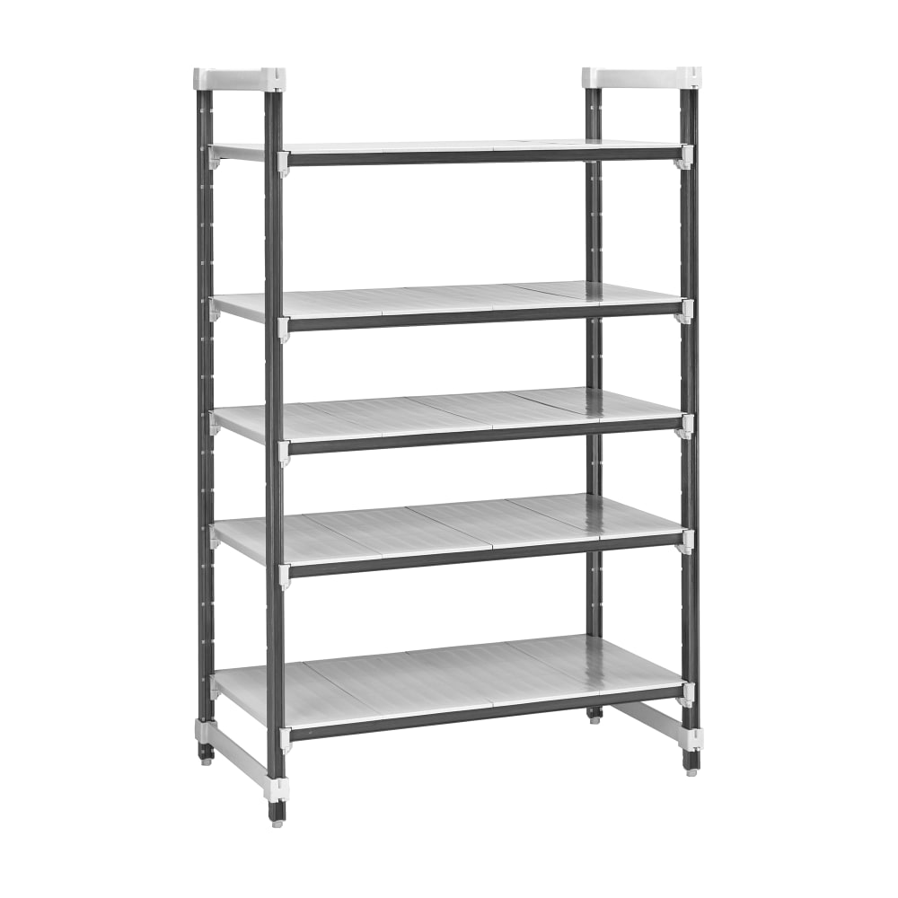 Cambro EXU183084S5480 30" NSF 5-Tier Polymer Shelf Kit - Camshelving® Elements XTRA, 18"W, 84"H
