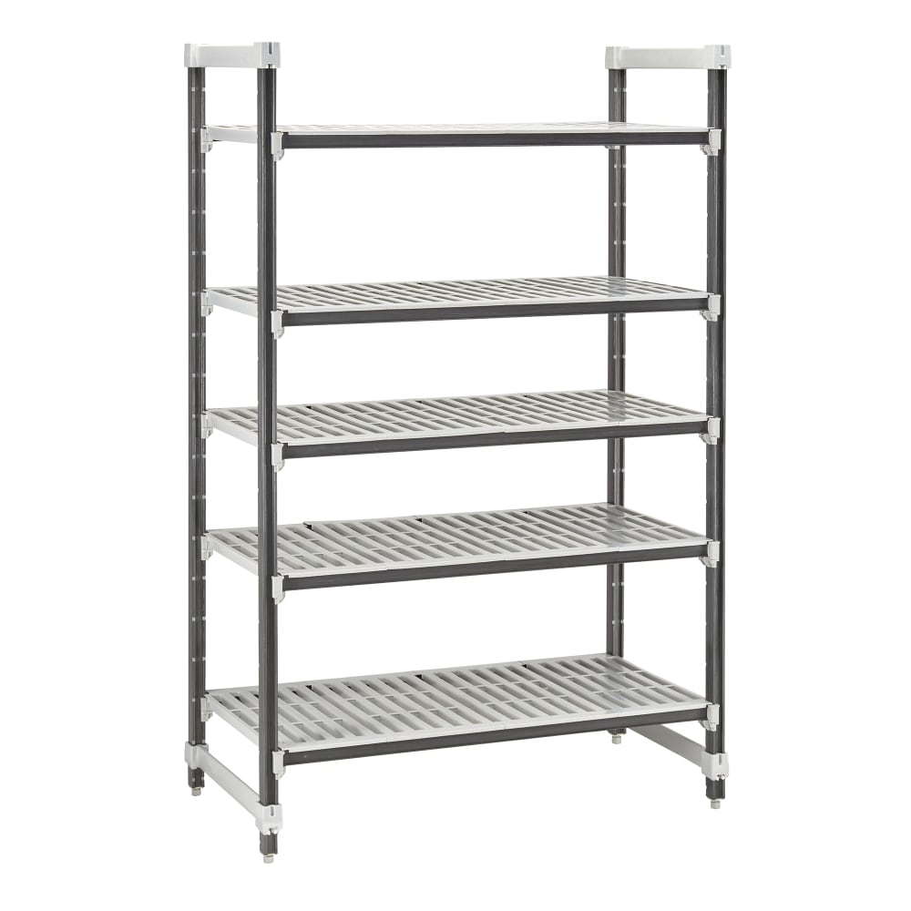 Cambro EXU183084V5480 30" NSF 5-Tier Polymer Shelf Kit - Camshelving® Elements XTRA, 18"W, 84"H