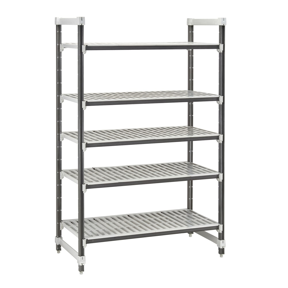 Cambro EXU212464V5480 24" NSF 5-Tier Polymer Shelf Kit - Camshelving® Elements XTRA, 18"W, 64"H