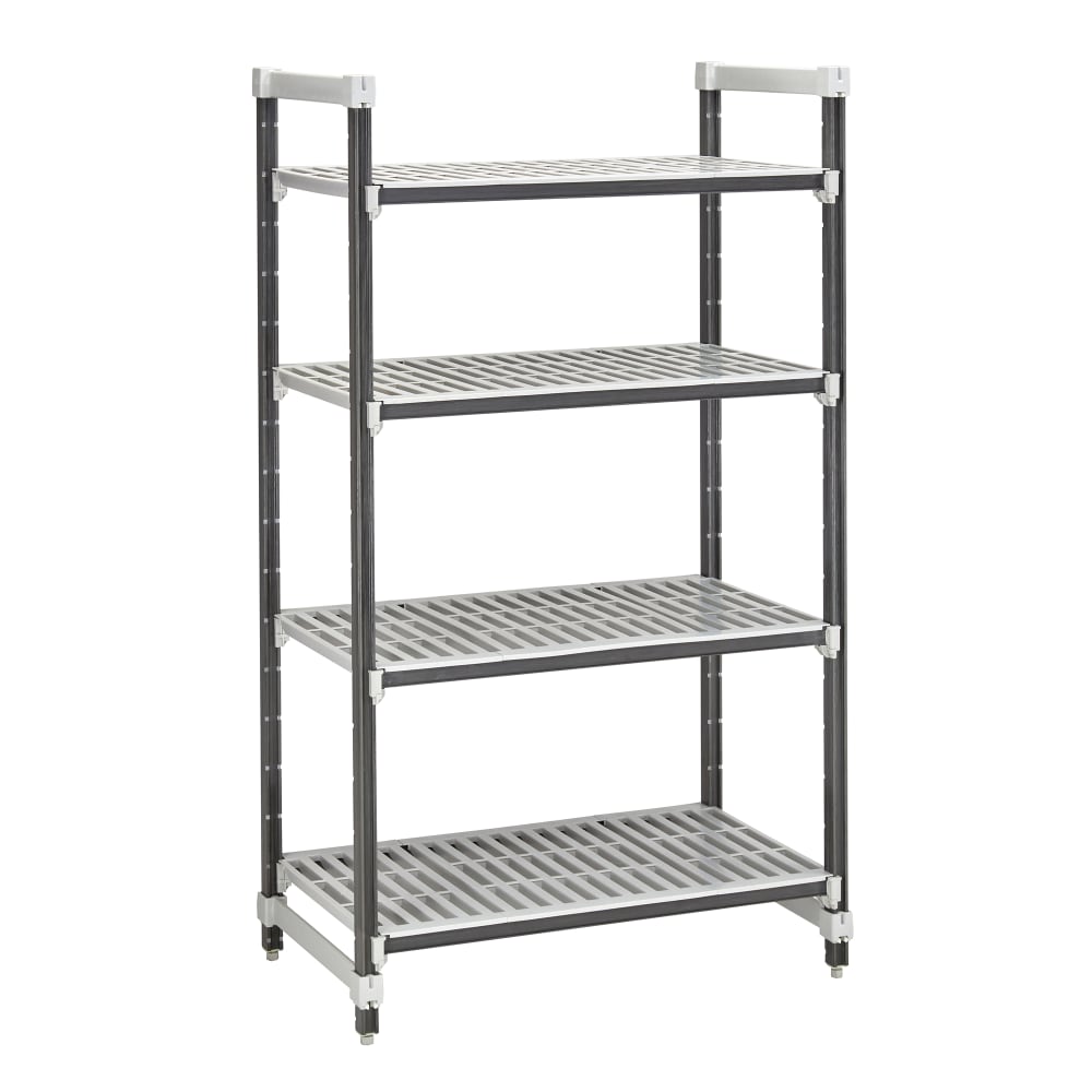 Cambro EXU212472V4480 24" NSF 4-Tier Polymer Shelf Kit - Camshelving® Elements XTRA, 21"W, 72"H