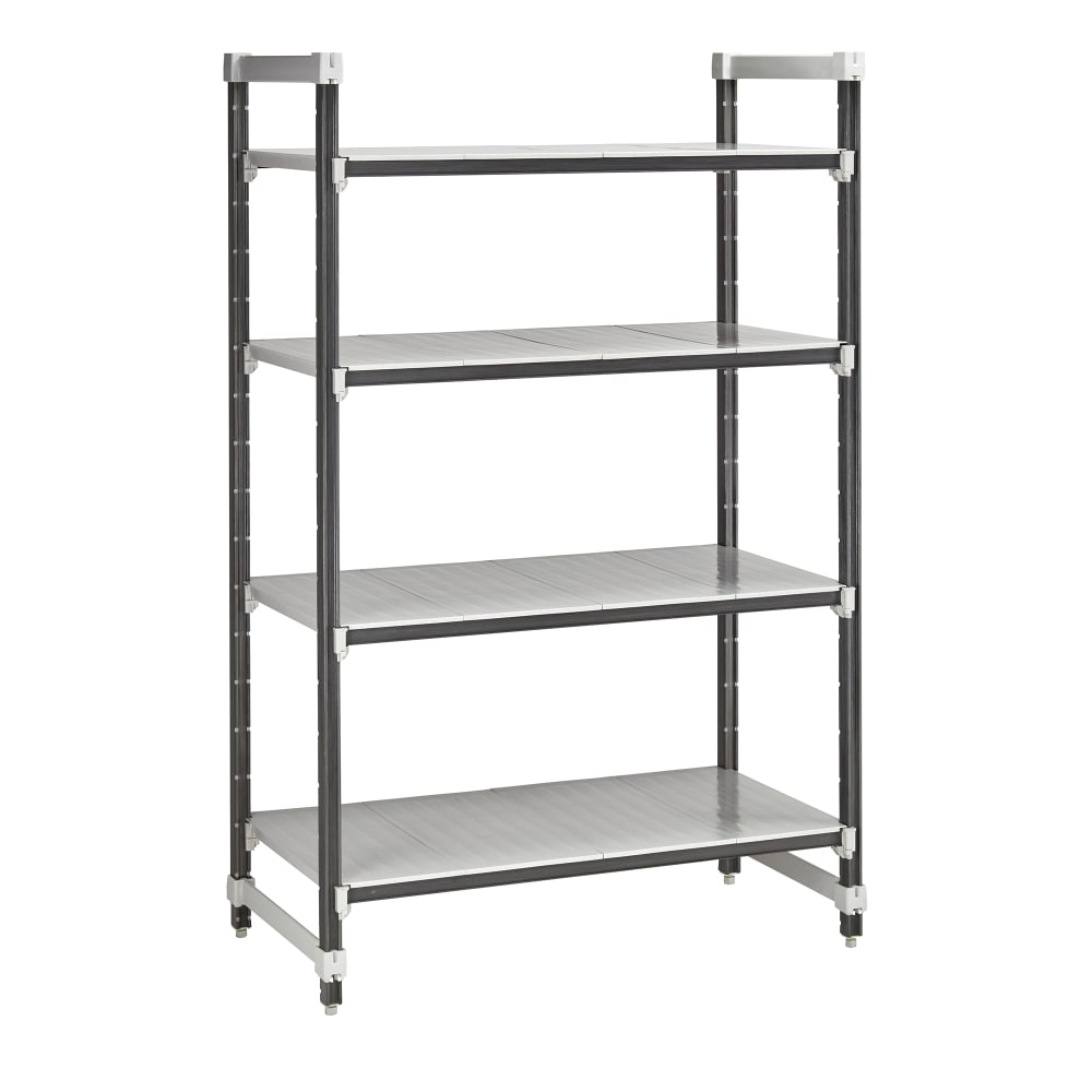 Cambro EXU242472S4480 24" NSF 4-Tier Polymer Shelf Kit - Camshelving® Elements XTRA, 24"W, 72"H